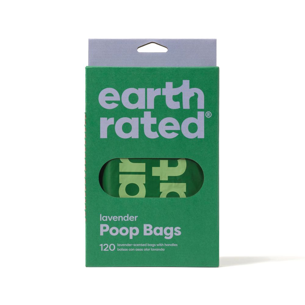 Earth Rated 120 Poo Bags with Handle Lavender