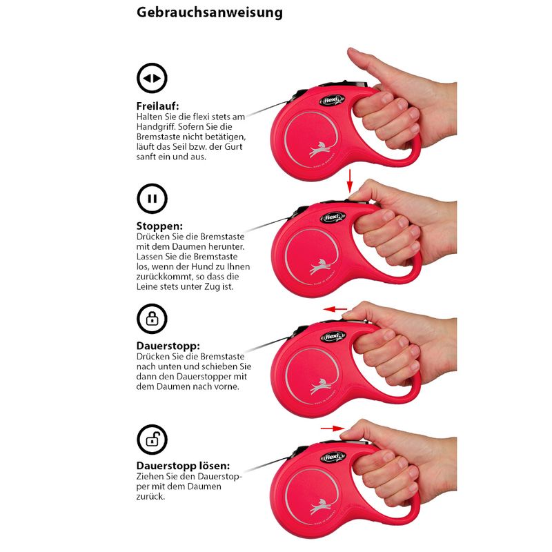 flexi Black New Classic Harness 5m Lead S: up to 15kg