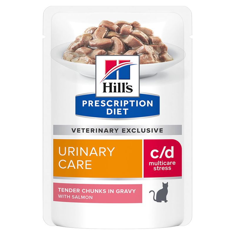 Hill's Prescription Diet Feline c/d Urinary Stress - Salmon 12 x 85g Pouches