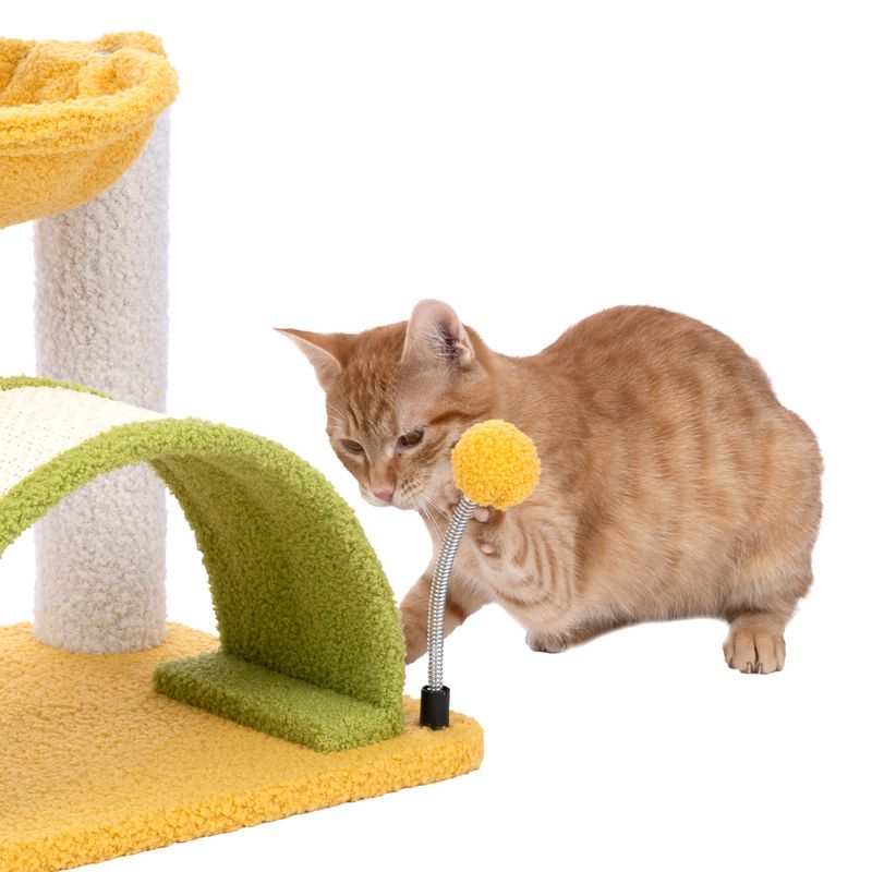 TIAKI Palm Scratching Tree with Hammock Yellow