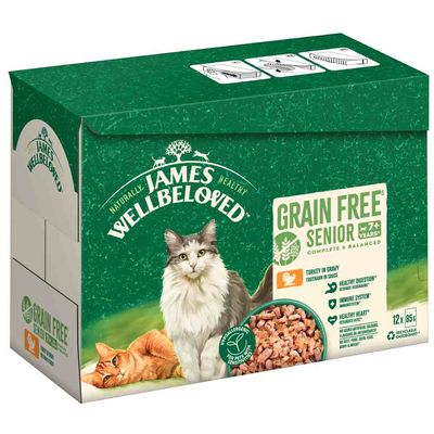 James Wellbeloved Grain-Free Senior Cat Hypoallergenic Turkey 12 x 85g
