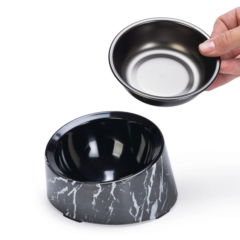 Designed by Lotte Vita Melamine Cat Bowl – Black 2 x 160ml, 13.5cm (diameter)