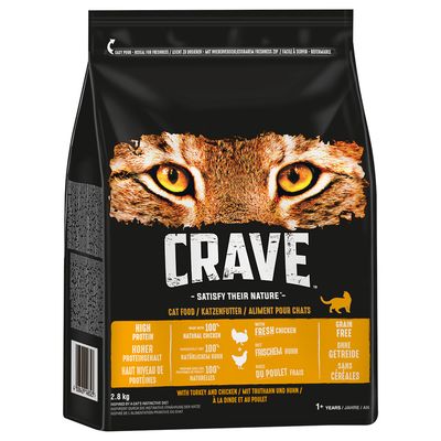 Crave Adult Turkey & Chicken Dry Cat Food 750g