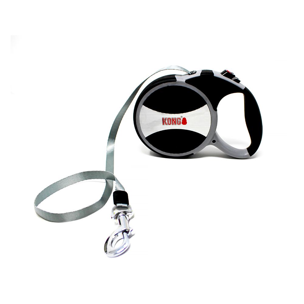 KONG Explore Extendable Dog Lead - Grey L: approx. 50kg, lead length approx. 7.5m