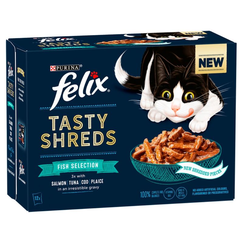 Felix Tasty Shreds 12 x 80g Farm Selection