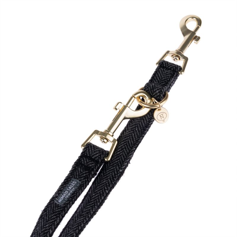Nomad Tales Calma Dog Leash, ebony 200 cm long, 20 mm wide