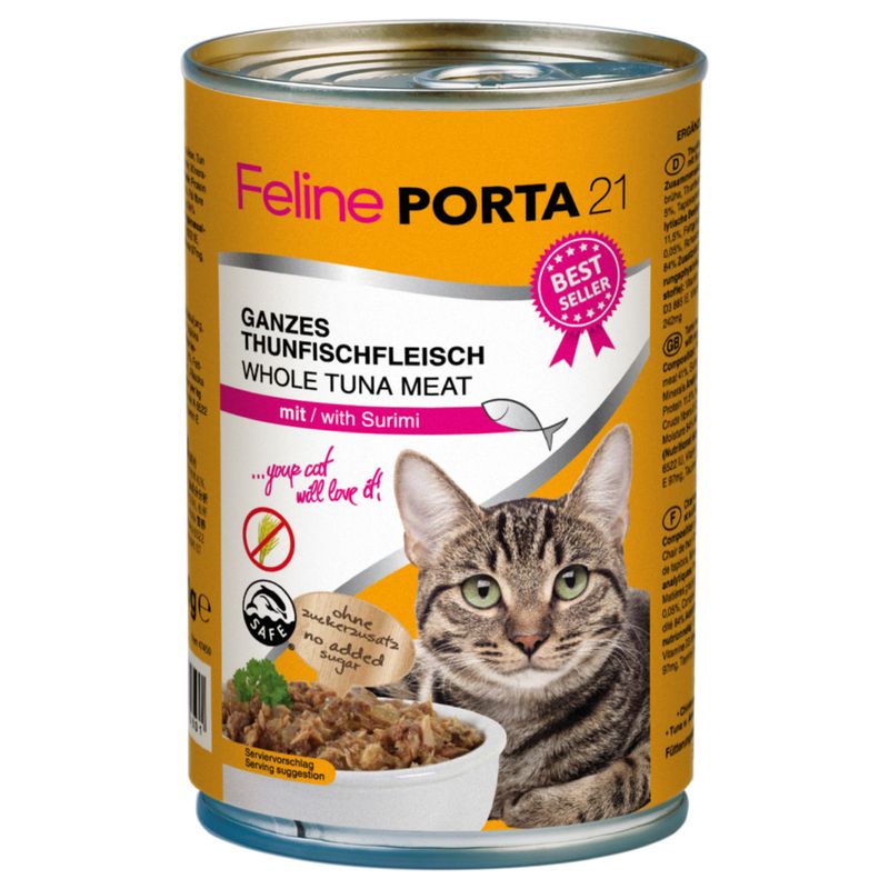 Feline Porta 21 Saver Pack 12 x 400g Whole Tuna with Surimi