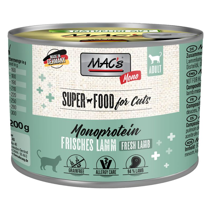MAC's Cat Mono Sensitive Saver Pack 18 x 200g Lamb