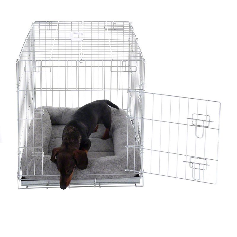 Double Door Crate with Cushion S: 63 x 55 x 61 cm (L x W x H)