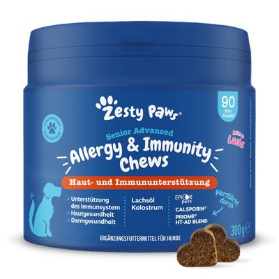 Zesty Paws Senior Allergy & Immunity Skin & Immune Support - Salmon 50 Chews