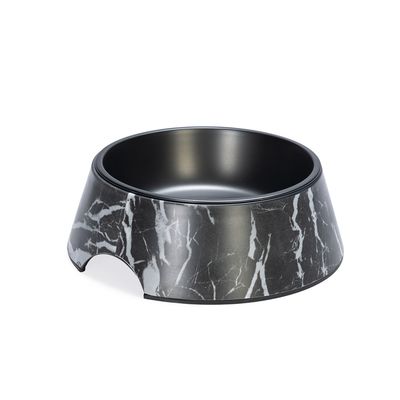 Designed by Lotte Marble Melamine Feeding Bowl - Black 350ml, diameter 17.5cm