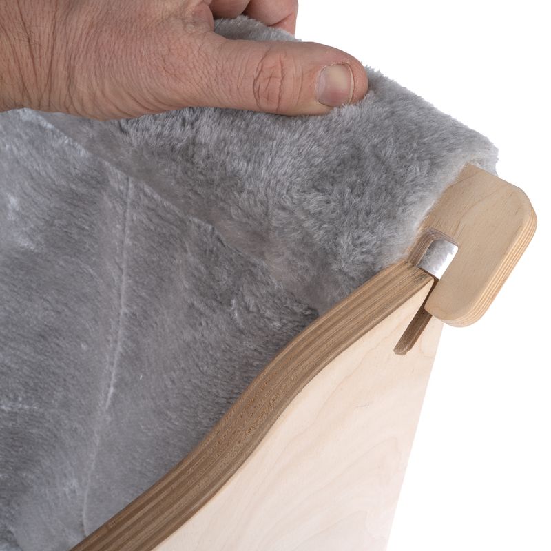 Natural Paradise Mimosa Cat Den Natural wood with cream cover