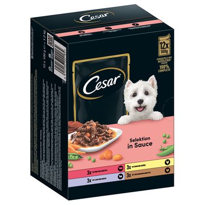 Cesar Selection Meat & Vegetables in Sauce 12 x 100g