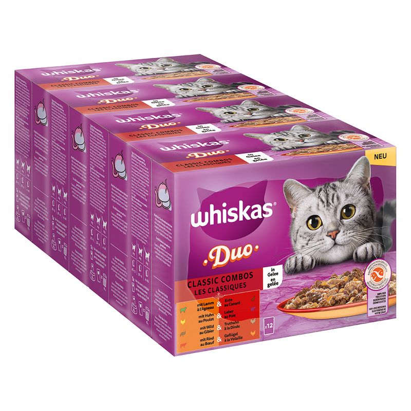 Whiskas Duo Pouches Jumbo Pack 96 x 85g Classic Combos in Jelly