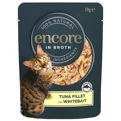 Encore Cat Broth Pouch 16 x 70g Chicken with Brown Rice
