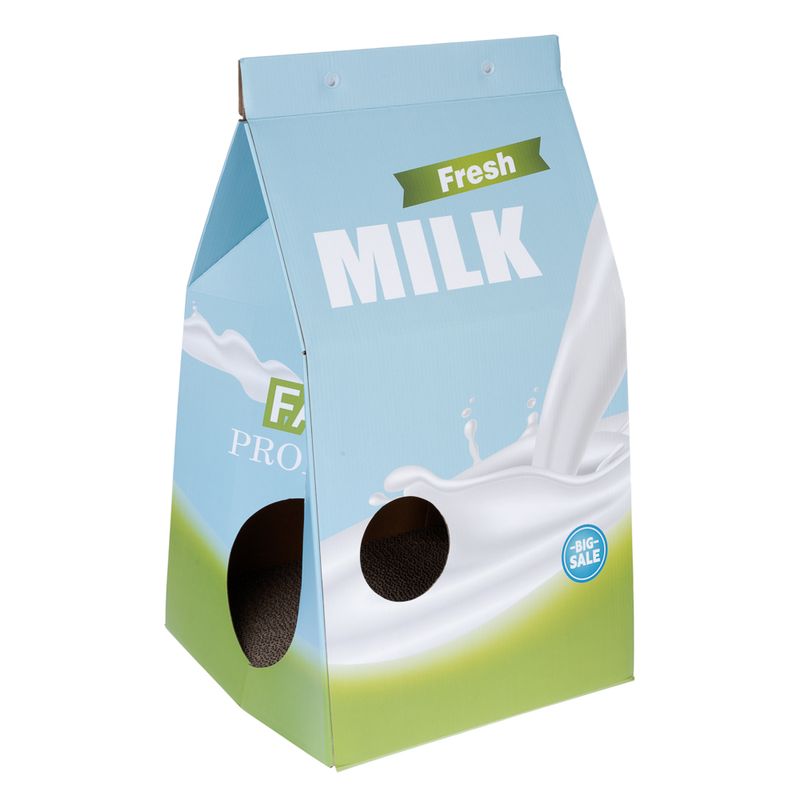 TIAKI Milk Carton Cat Cave & Scratching Furniture 33 x 31 x 55 cm (L x W x H)