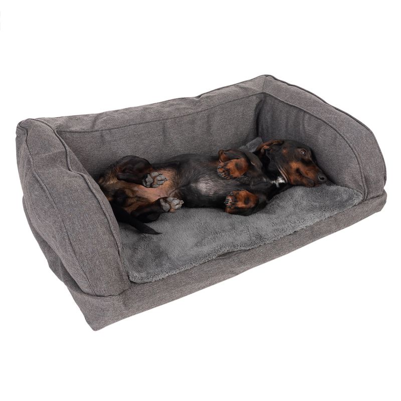Orthopedic dog sofa grey Replacement cover, dark gray, size L