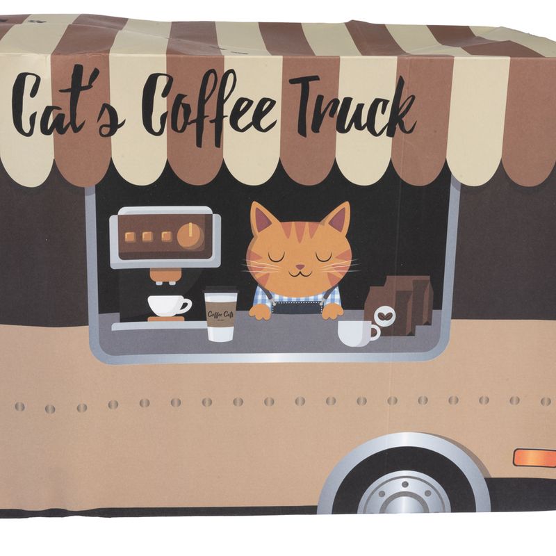TIAKI Paper Tunnel Coffee Truck for Cats 60 x 22 x 27cm (L x W x H)