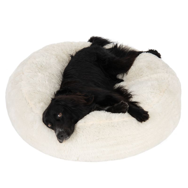 Fluffy Dog Bed Beige 65 x (H) 20cm