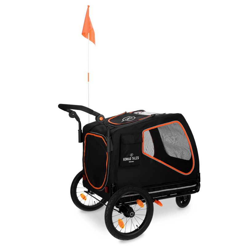 Nomad Tales Spirit Bike Trailer - Ebony/Tangerine 145 x 72 x 102 cm (L x W x H), up to 45kg