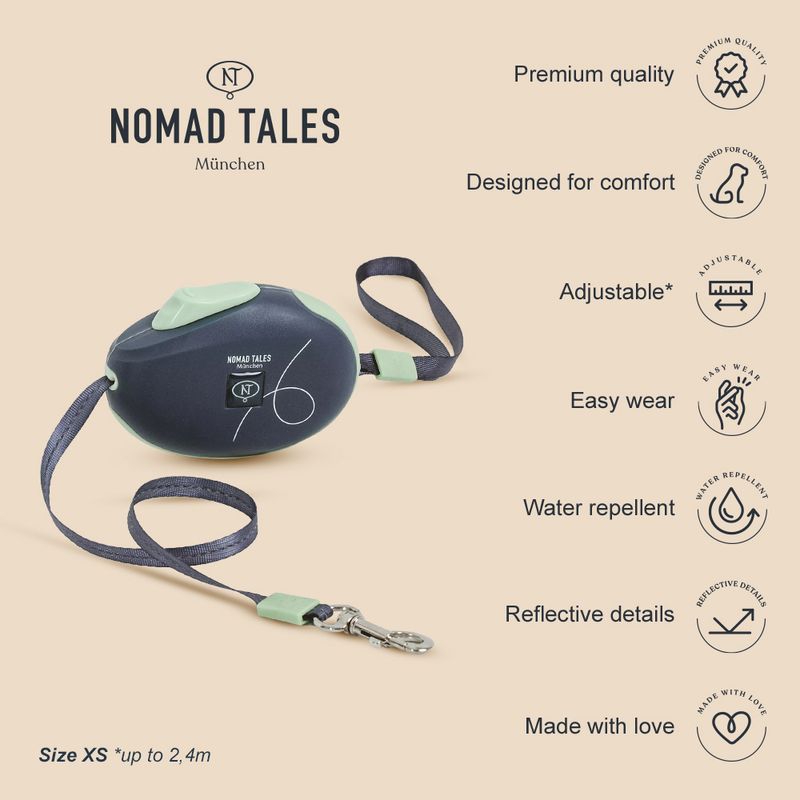 Nomad Tales Bloom Retractable Lead Liberty Size XS: up to 8.1kg