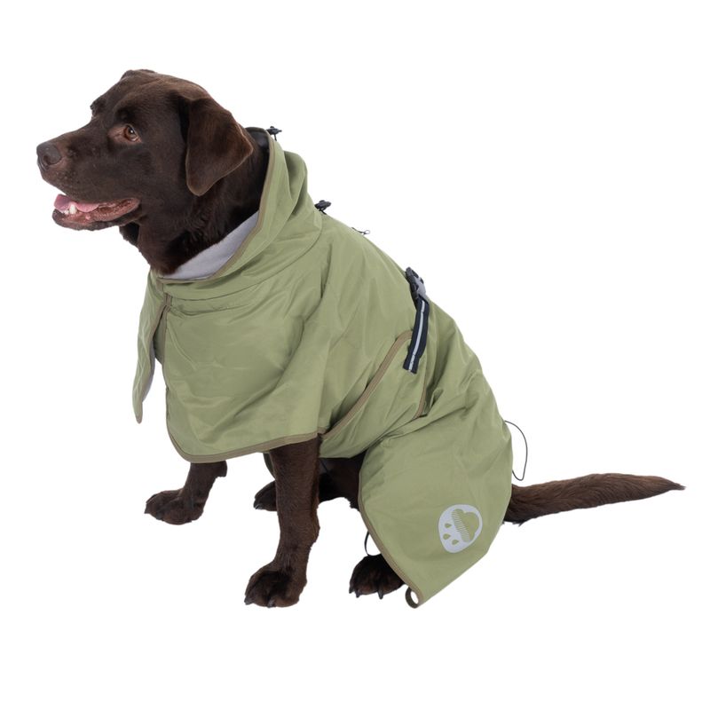 TIAKI Dog Raincoat - Olive approx. 40cm (Back Length)