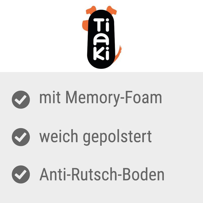 TIAKI Dog Mattress Memory Foam, brown S: L 80 x W 60 x H 17 cm