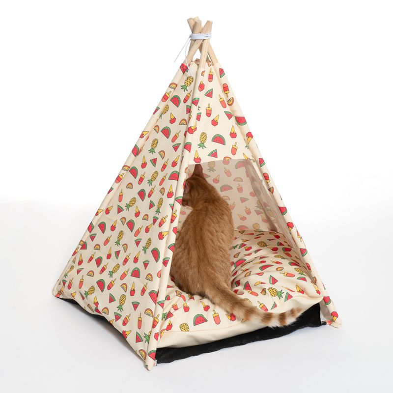TIAKI Tropical Teepee Pet Den approx. diameter 65 x (H) 75 cm
