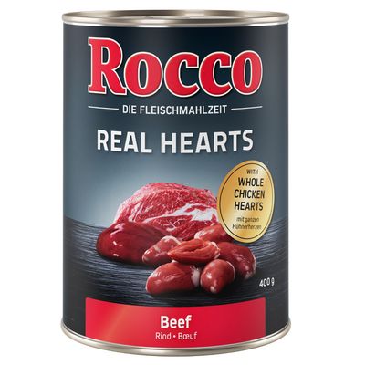 Rocco Real Hearts 6 x 400g Beef with whole Chicken Hearts