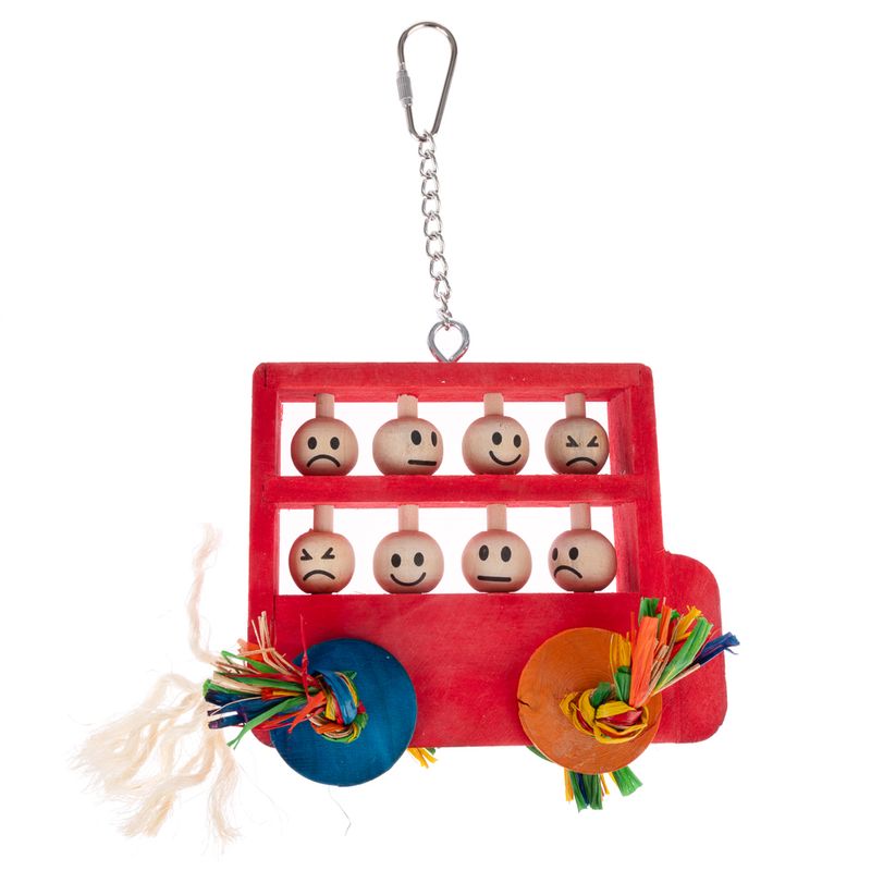 TIAKI Double Decker Bus Wooden Bird Toy 13 x 11.5 x 3cm (L x W x H)