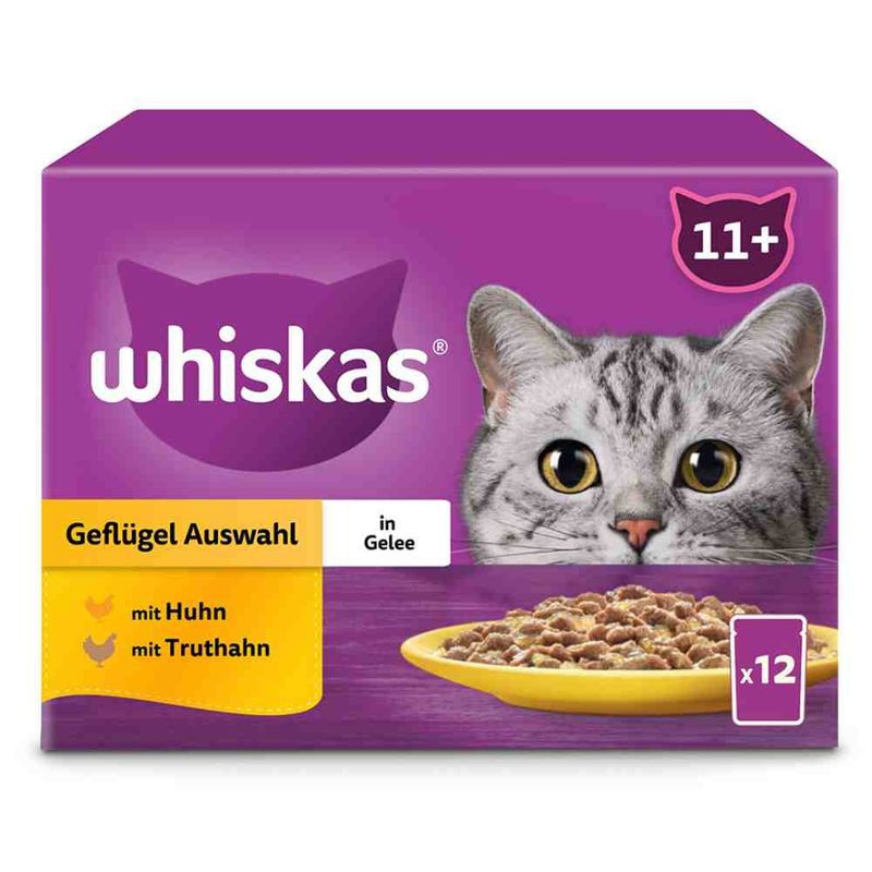 Whiskas Senior Pouches 12 x 85g 11+ Poultry Selection in Jelly