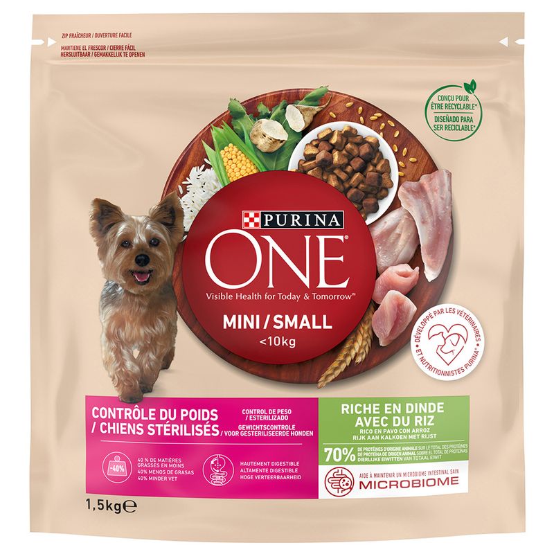 PURINA ONE Mini Weight Control/Sterilised Turkey & Rice 9kg (6 x 1.5kg)