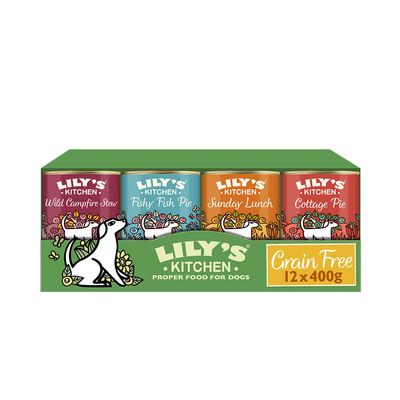 Lily's Kitchen Grain-Free Menus for Dogs 12 x 400g Fishy Fish Pie (Salmon, Herring and Turkey)