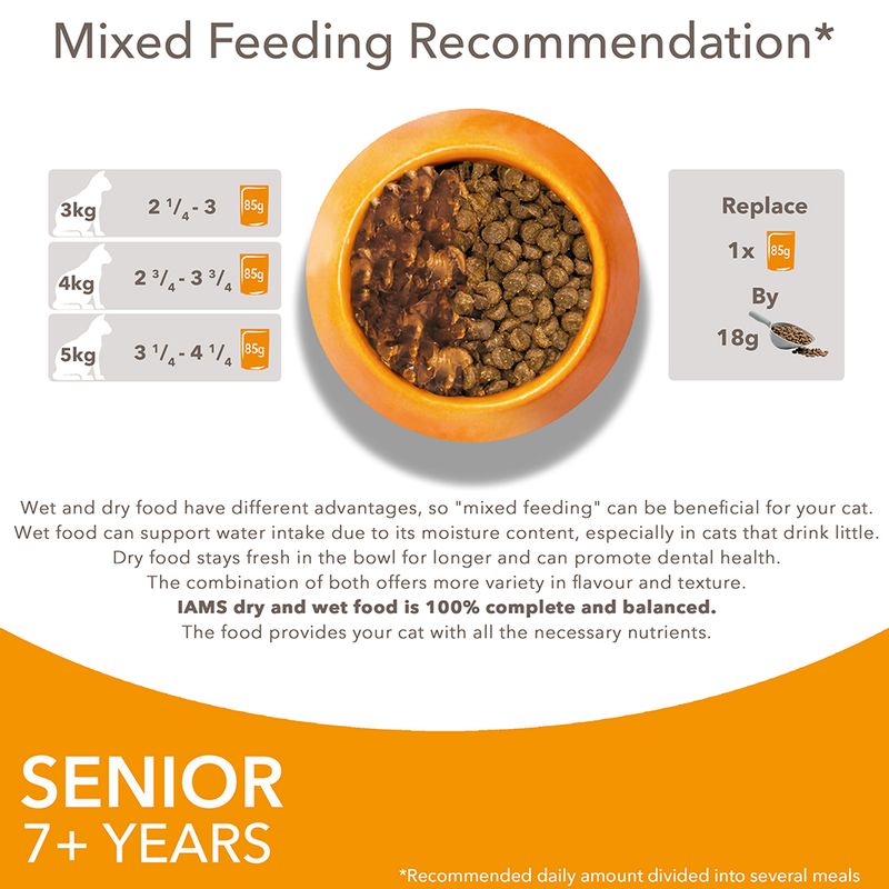 IAMS Delights Senior Land & Sea Collection in Gravy Mixed Pack 1 (12 x 85g, 2 Varieties)