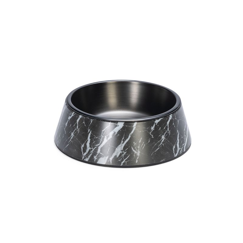 Designed by Lotte Marble Melamine Feeding Bowl - Black 350ml, diameter 17.5cm