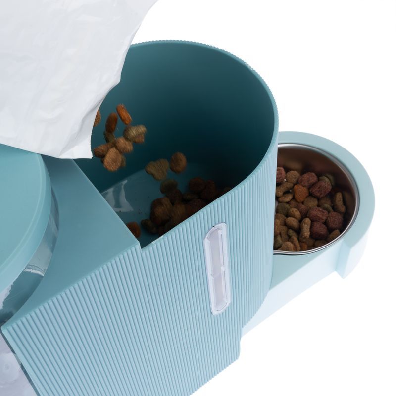 TIAKI Light Blue Food and Water Dispenser Up to 1.3kg Dry Food & 3L Water