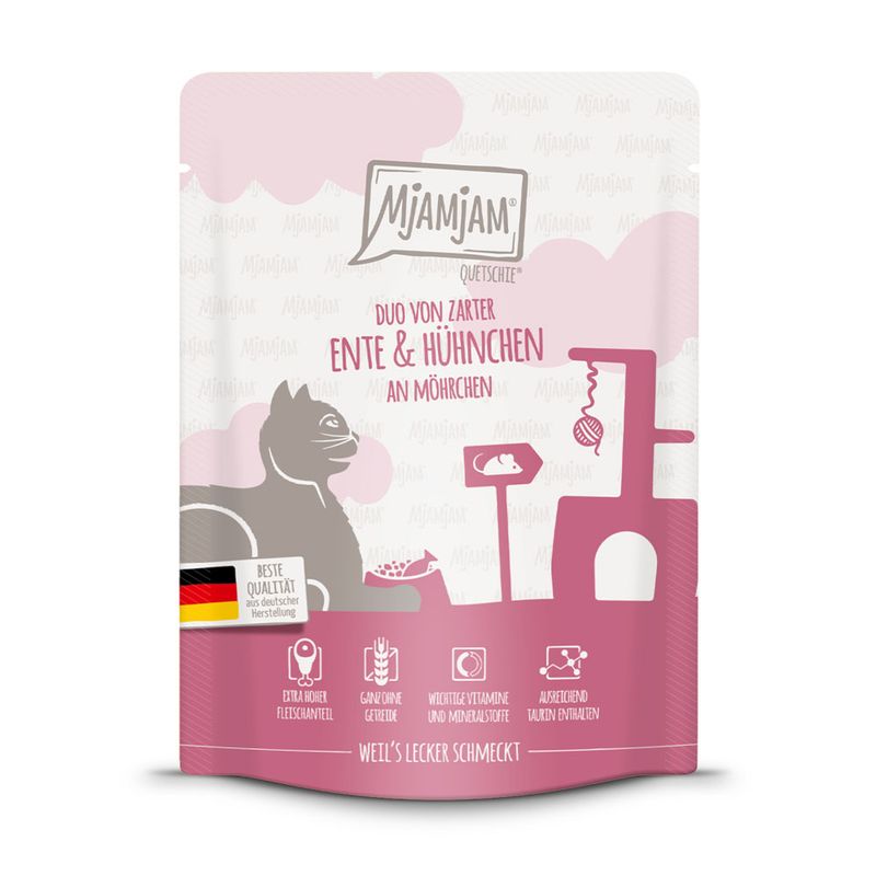 MjAMjAM Squeezy Pouches Saver Pack 24 x 300g Meal time with delicious hearts