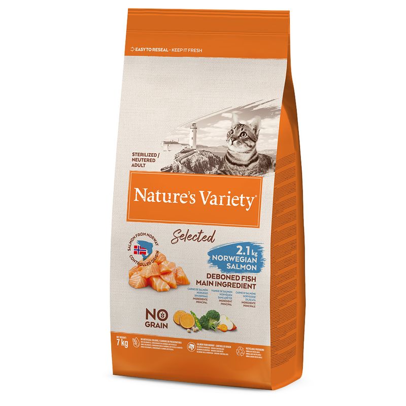 7kg Nature's Variety Dry Cat Food + 12 x 85g Wet Cat Food Free! * No Grain Sterilised Adult Turkey (7kg) + Mixed Pack Bites in Gravy (12 x 85g)