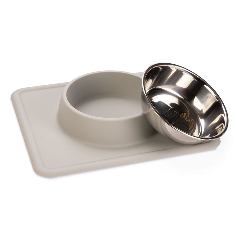 Karlie Stainless Steel Silicone Dex Dog Bowl 350ml, 14cm diameter Light Grey