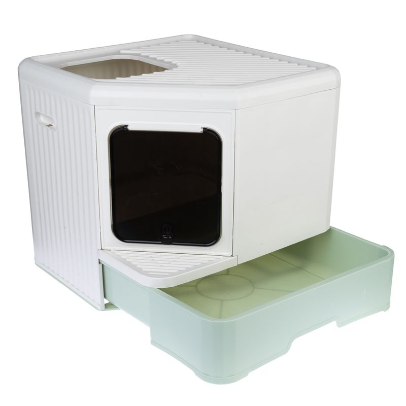 kooa Hop-In Eco-plastic Litter Box White / Mint