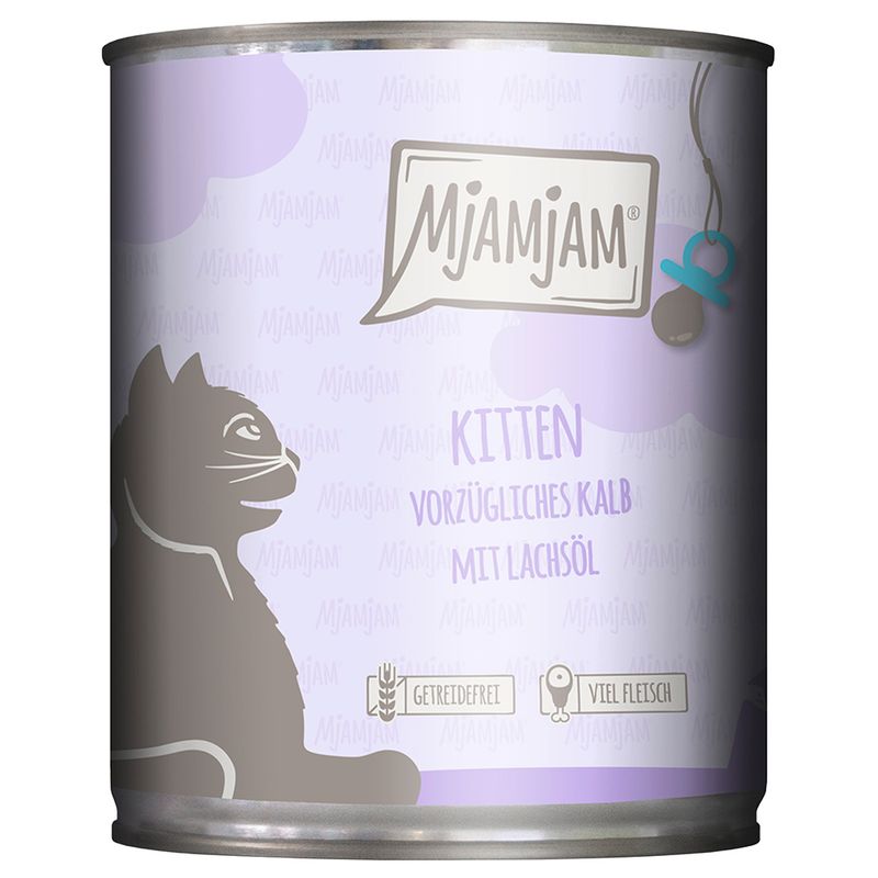 Economy Pack MjAMjAM Kitten 24 x 800 g Juicy Chicken with Salmon Oil
