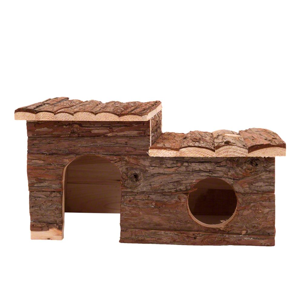 Log Cabin with Roof Terrace for Small Pets 43 x 28 x 22 cm (L x W x H)