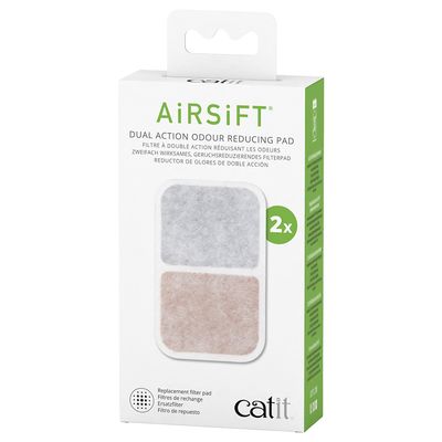 Catit Airsift Dual Action Odour Reducing Pad 2 Replacement Carbon Filters
