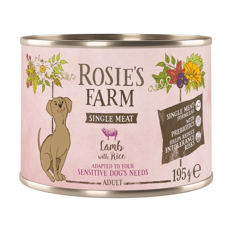 Rosie's Farm Single Meat Adult 6 x 195g Turkey & Rice