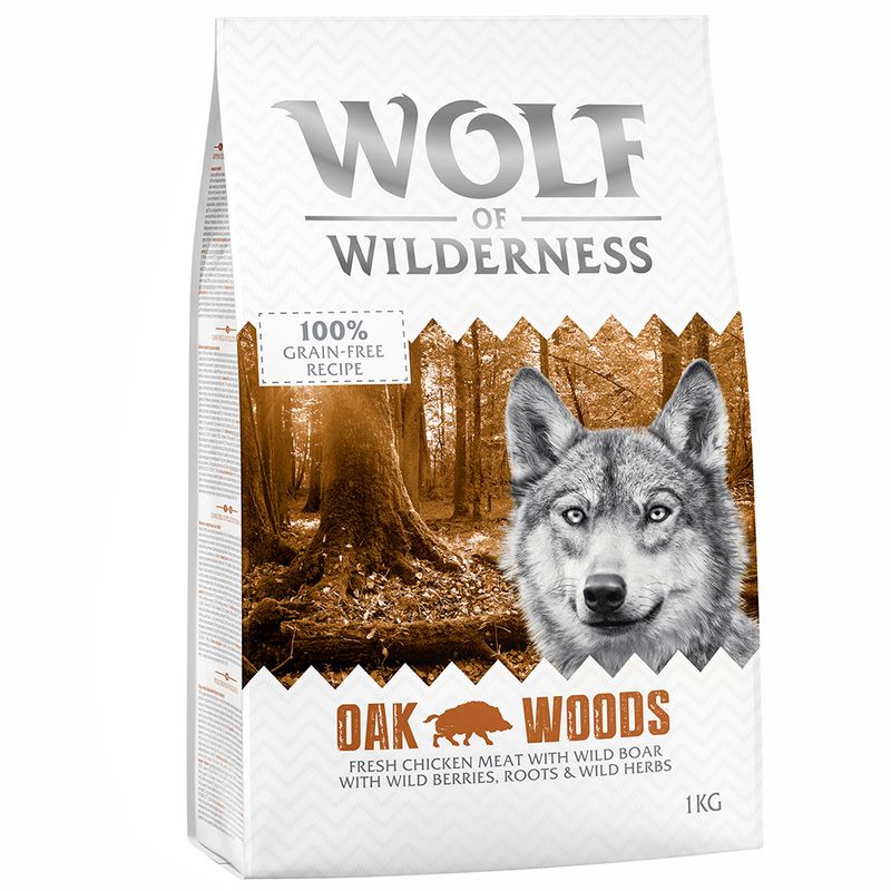 2 x 1kg Wolf of Wilderness Dry Dog Food - Try Now! Adult \