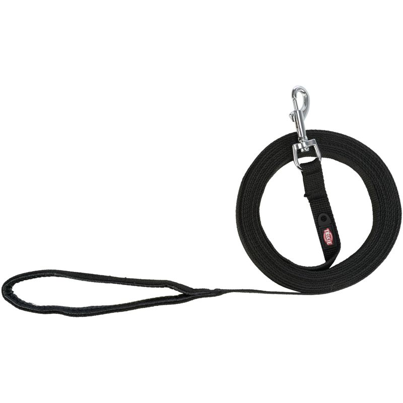 Trixie Cotton Drag Lead - Black Size: M-L: 5m long / 20mm wide