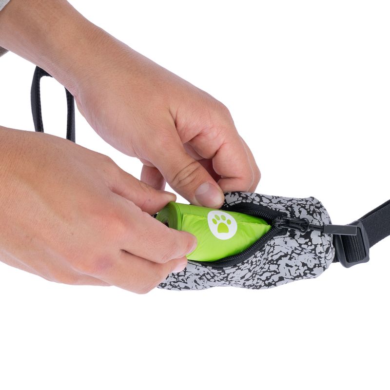 TIAKI Reflective Dog Lead with Poop Bag Holder 120 - 160 cm Length, 20mm Width