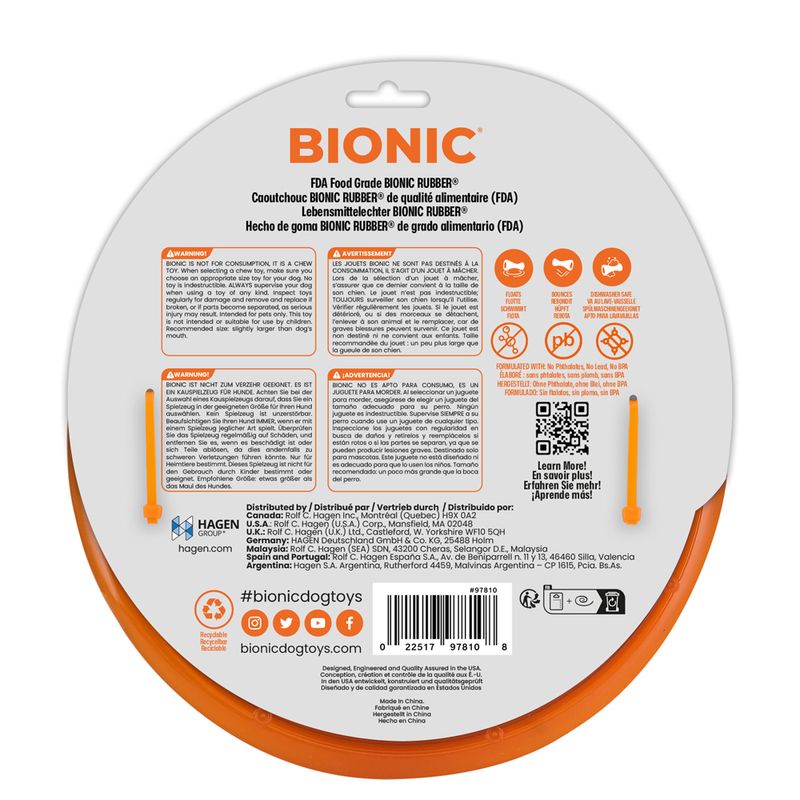 BIONIC Toss-N-Tug Throwing Ring for Dogs 22.7cm (diameter)