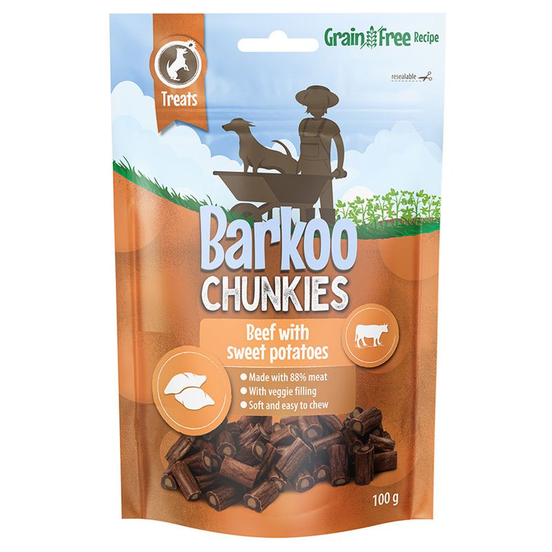 Barkoo Chunkies Filled Sticks 100g Beef & Carrot