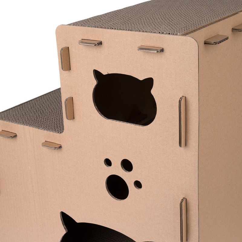 TIAKI Scratching Stairs Puzzle for Cats 70 x 40 x 60 cm (L x W x H)